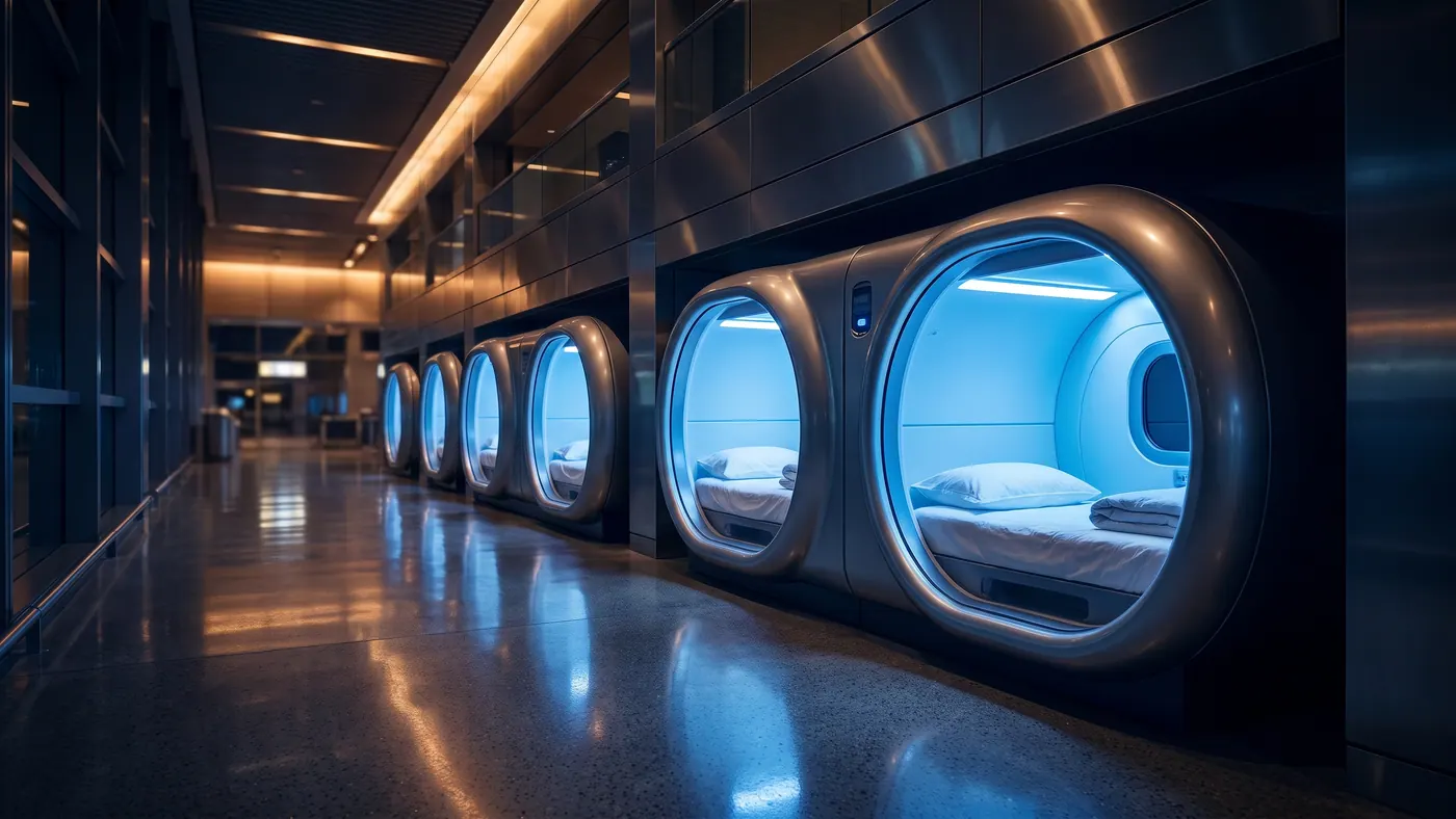 Cápsulas para dormir e hotéis cápsula em aeroportos, explicados